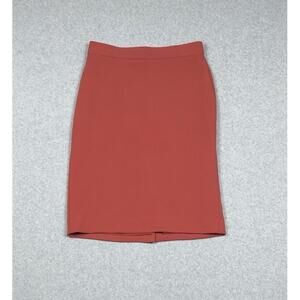 Ann‎ Taylor Skirt Womens Size 2 Red Solid Classic Workwear Office Career Elegant